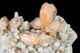 Peach Stilbite Crystals on Sparkling Quartz Chalcedony - India #168835-1